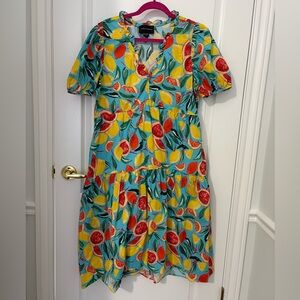 Donna Morgan Multicolor Fruit Print Dress size 14